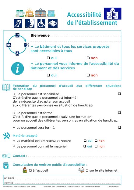 Fiche officielle du registre public d'accessibilité